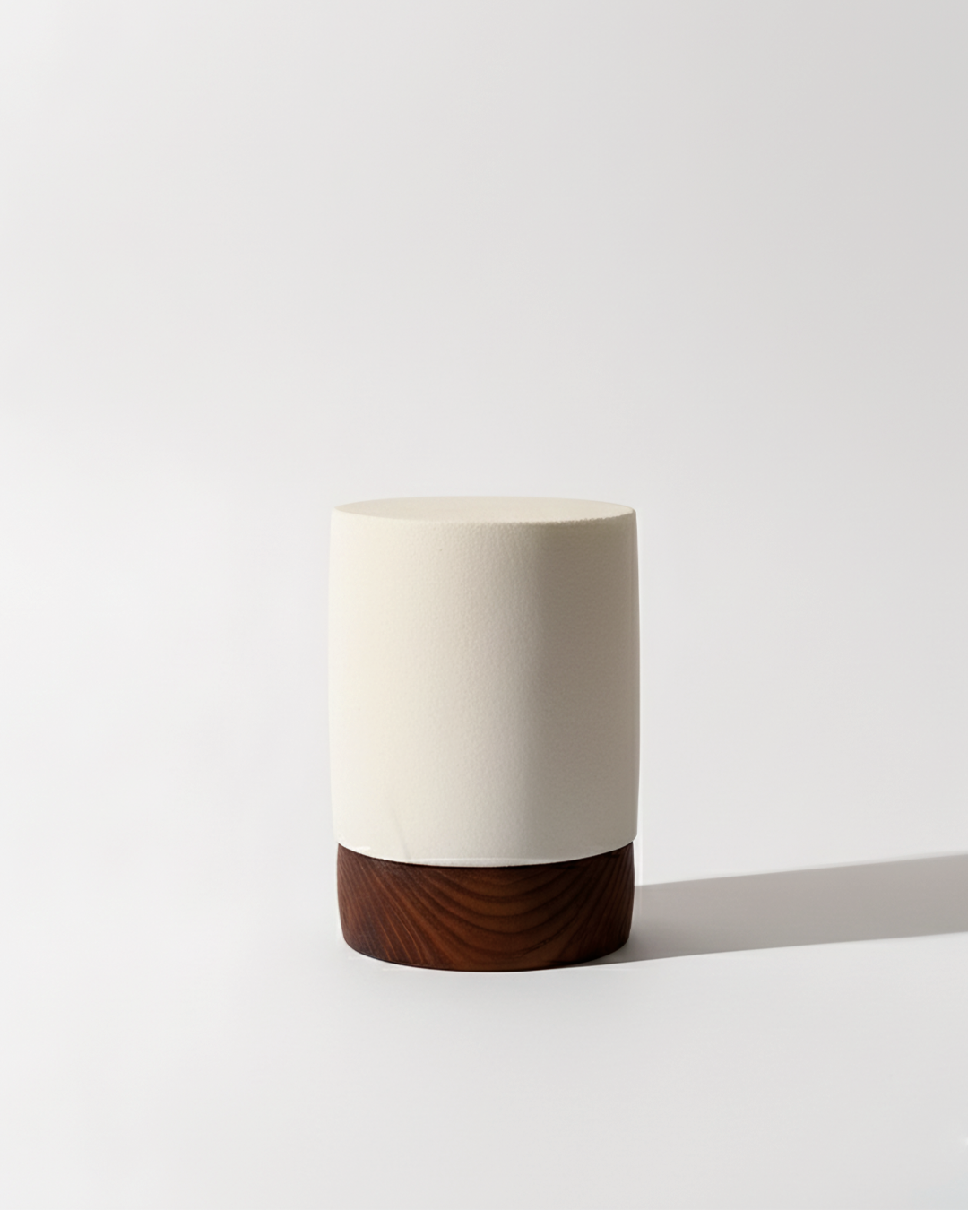 Siwa Lakes Salt Lamp with an Olive Wood Base - (Short - Cylindrical)