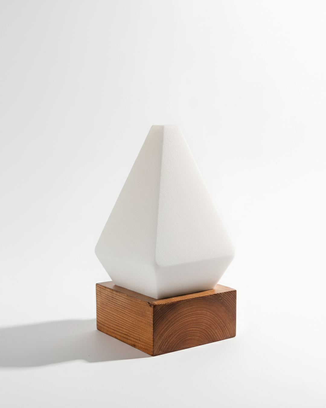 Siwa Lakes Salt Lamp with an Olive Wood Base - (Pyramid-shaped)