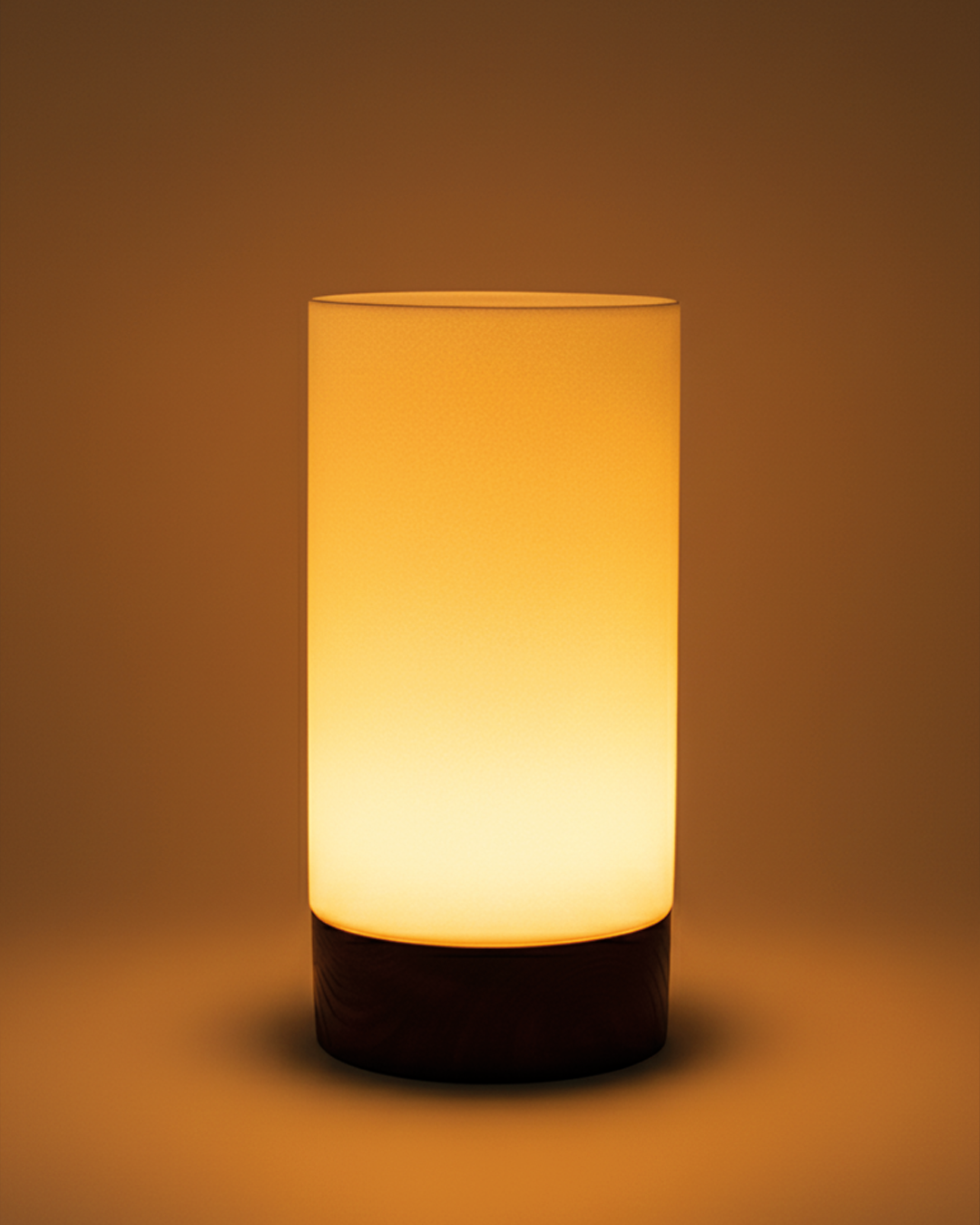 Siwa Lakes Salt Lamp with an Olive Wood Base - (Cylindrical)