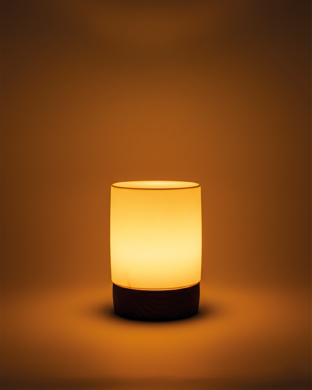 Siwa Lakes Salt Lamp with an Olive Wood Base - (Short - Cylindrical)