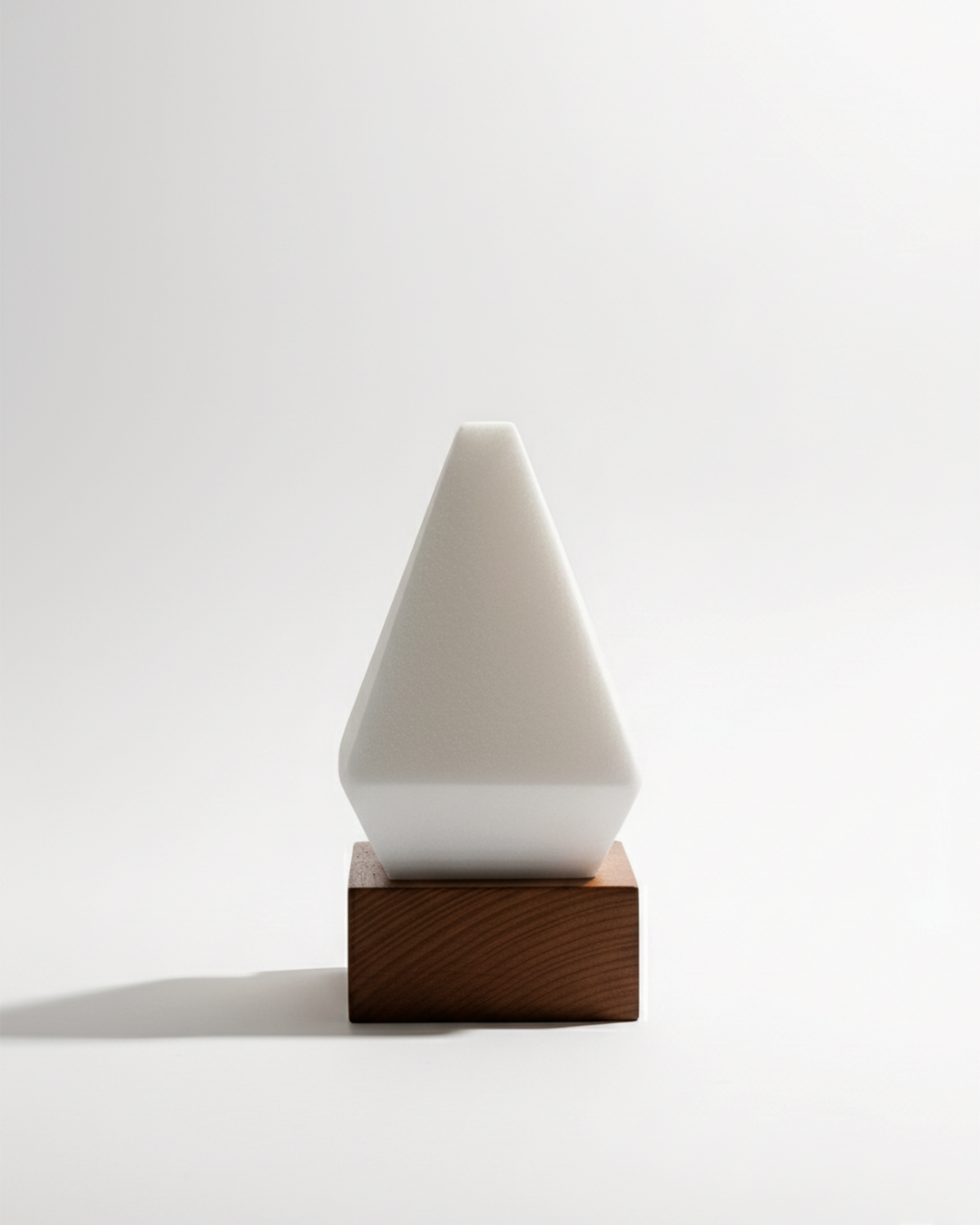 Siwa Lakes Salt Lamp with an Olive Wood Base - (Pyramid-shaped)