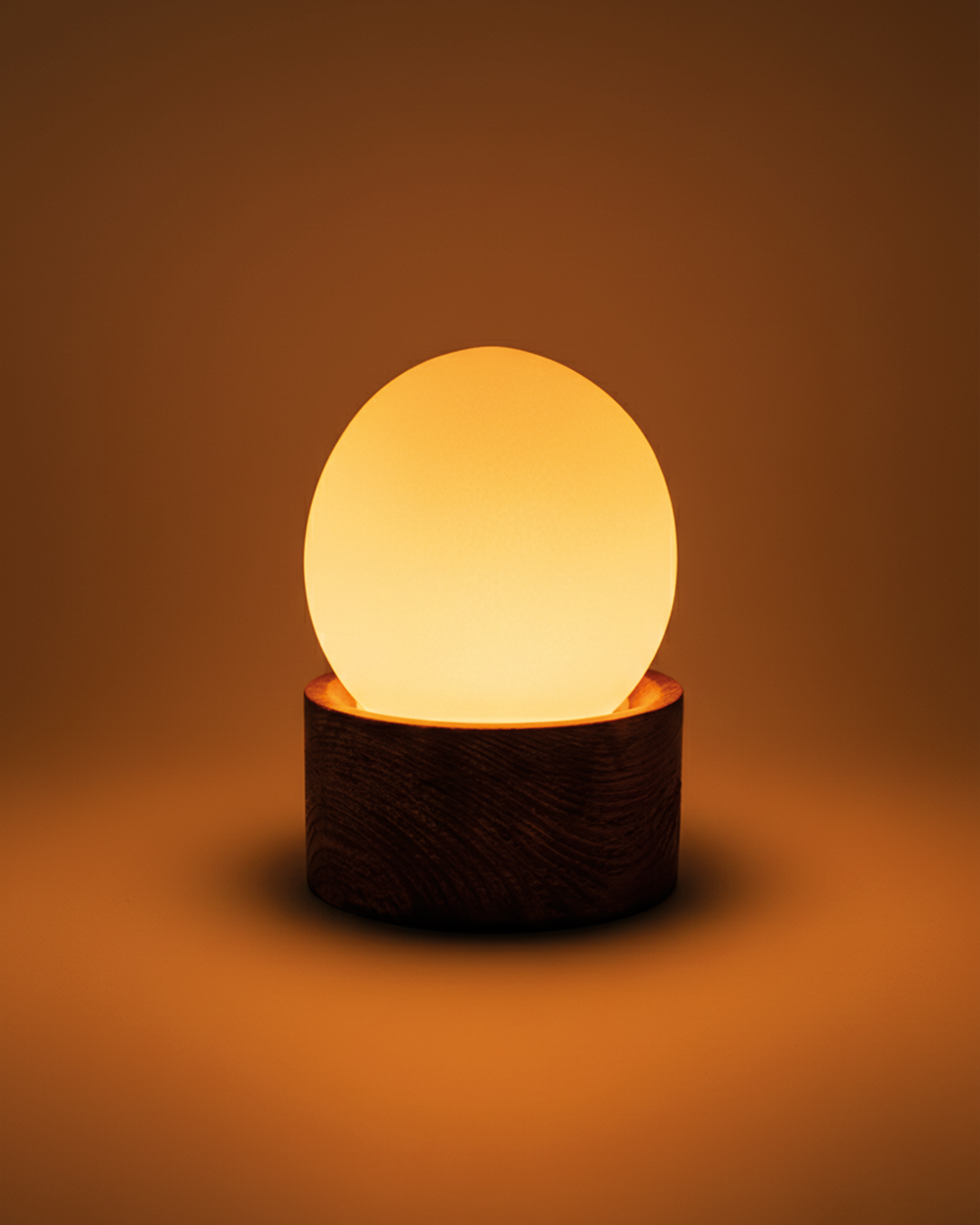 Siwa Lakes Salt Lamp with an Olive Wood Base - (Spherical)